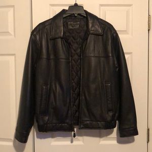 Black leather dockers men’s jacket